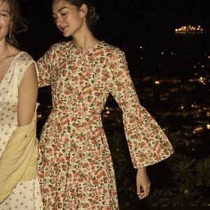 DOEN Noisette Cotton in Calico Garden Midi Dress NWT